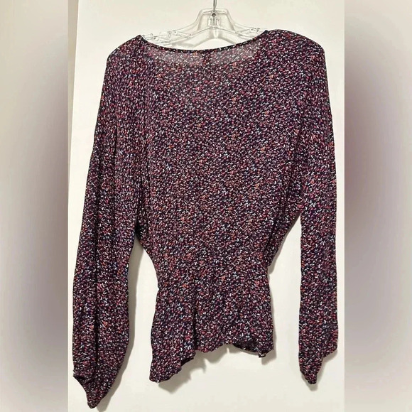 NWT Lazy Sundays Welcome the Season top long sleeve cinch waist navy size M - Picture 4 of 8